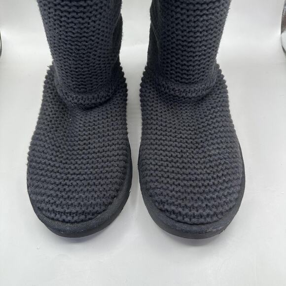 UGG Classic Cardy Boots Womens Size 11 Black Knit Button Tall Winter Cozy - Picture 4 of 7